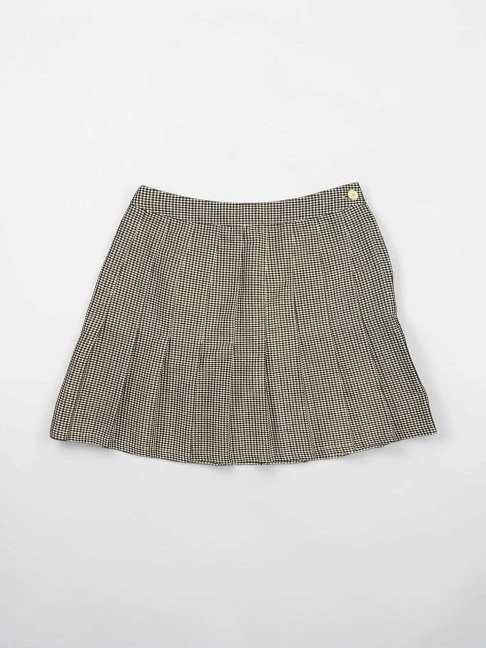 Urban Outfitters Brown & White Gingham Pleated Mini Skirt - Size Small